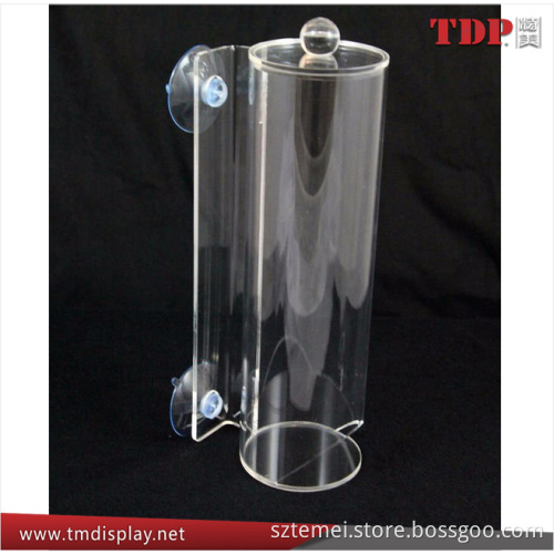 Round plexiglass Acrylic cotton pad holder wall mounted storage boxes wall mounted acrylic storage bins cotton pads storage box